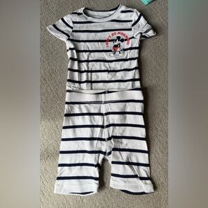 GAP Kids White & Navy Striped Mickey Sleep Set